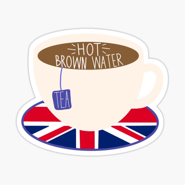 Hot Brown Water Tea Sticker