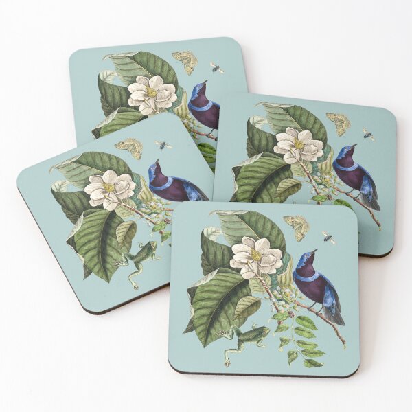 Item preview, Botanical with Cotinga Cordon-Bleu & Magnolia designed and sold by Trish Dish.
