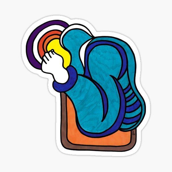 'Contemplation' inspired by 'Old Man in Sorrow' by Van Gogh Sticker