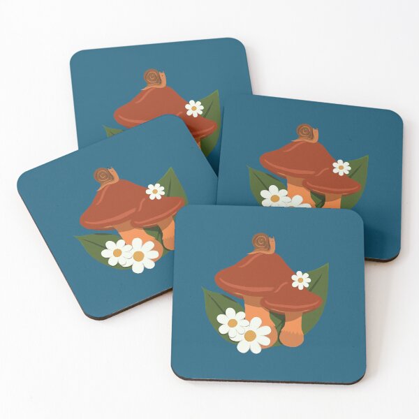 Item preview, Daisy Snail on a Mushroom - Blue designed and sold by doodlebelleart.