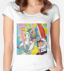 Mobile Suit Gundam Record Sleeve Back Fitted Scoop T-Shirt
