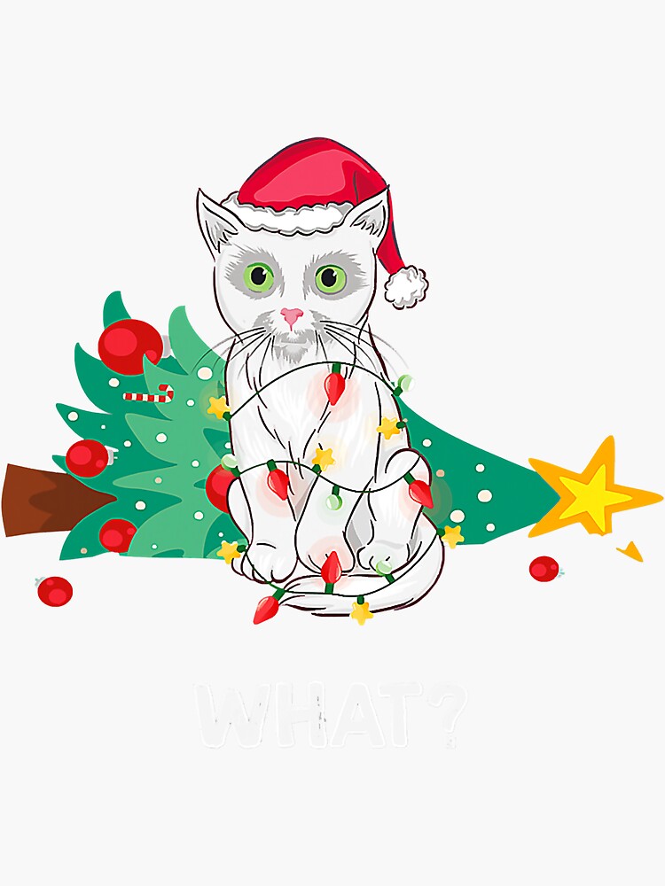 Cat Funny Christmas Clips Cat What Funny Christmas Tree Lights