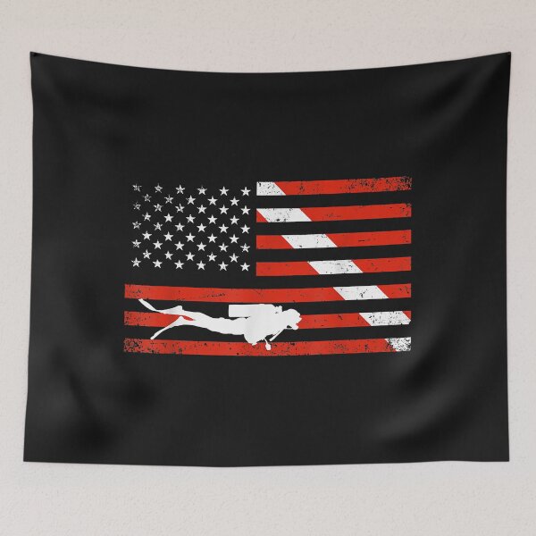 Item preview, Diver Down Dive Flag Scuba Diving American Flag designed and sold by AdrienDierckx.