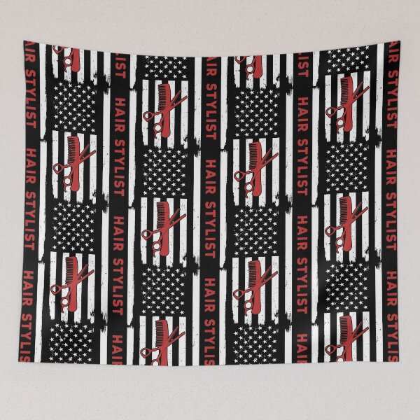 Item preview, Peluquero USA Bandera Roja designed and sold by SweetPea49.