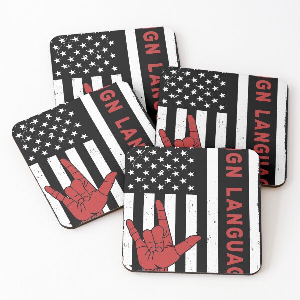 Item preview, Sign Language USA Flag Red designed and sold by SweetPea49.