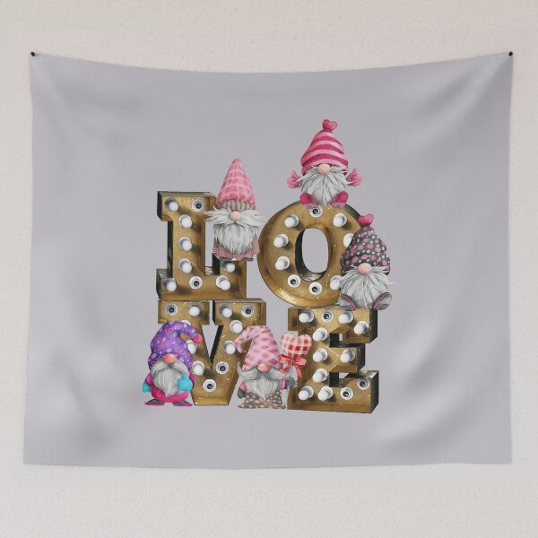 Item preview, Valentines Day Gnomes LOVE Marquee Lights designed and sold by ChicoryJunction.