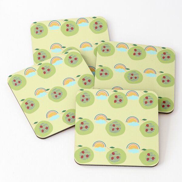 Item preview, happy day/ Green apple and rainbow surface design designed and sold by BronikowskiART.