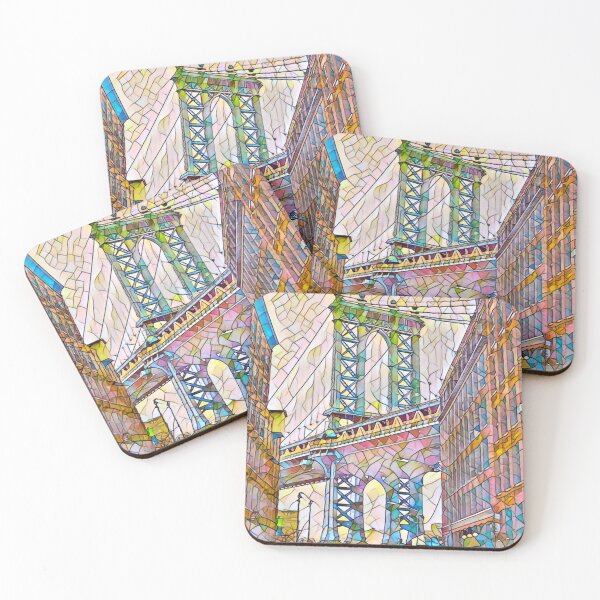 Item preview, Mosaic Manhattan Bridge DUMBO Brooklyn NYC New York City Classic designed and sold by CuddleStore.