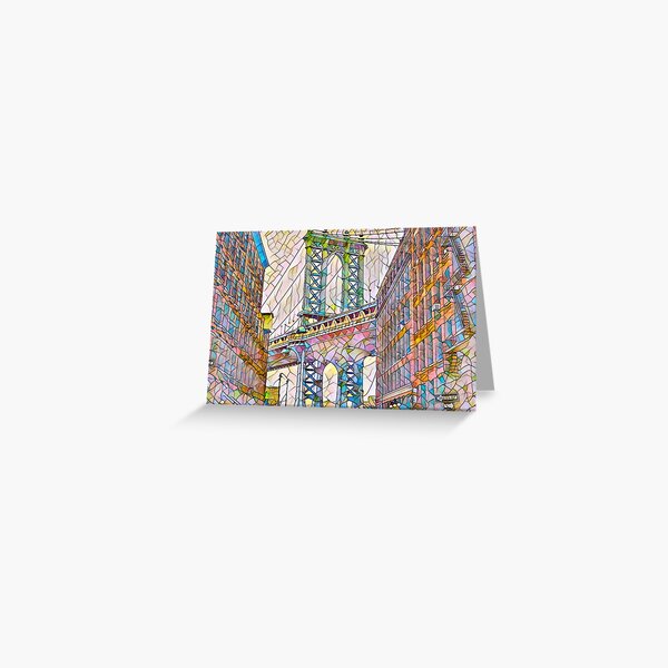 Item preview, Mosaic Manhattan Bridge DUMBO Brooklyn NYC New York City Classic designed and sold by CuddleStore.