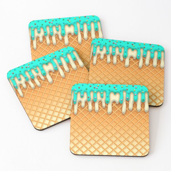 Item preview, Ice Cream Drip Waffle Cone Mint With Sprinkles designed and sold by ChicoryJunction.