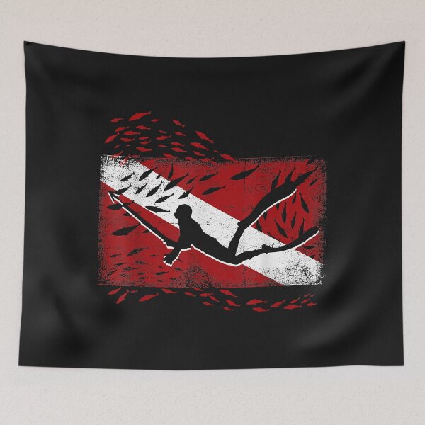 Item preview, Scuba Diver Flag Snorkeling Diving Freediving Spearfishing designed and sold by AdrienDierckx.