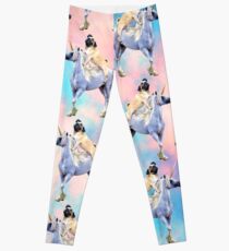 Pug Riding a Unicorn Leggings