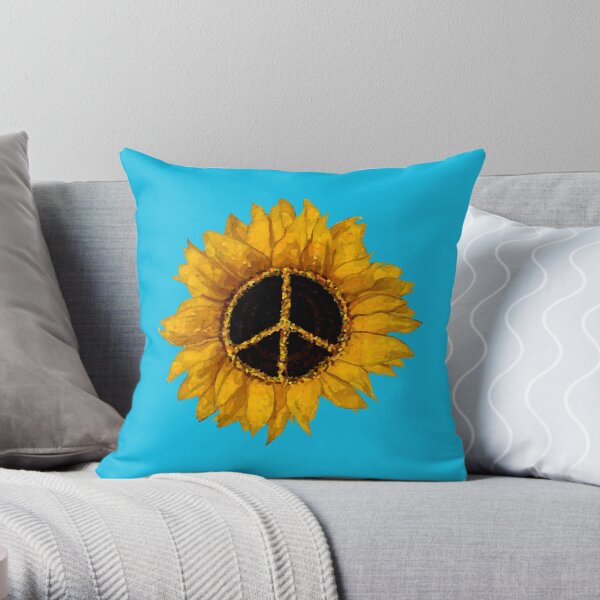 Sunflower Peace Throw Pillow