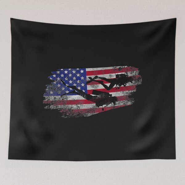 Item preview, Scuba Diving American Flag Diver Down Dive Flag Underwater designed and sold by AdrienDierckx.