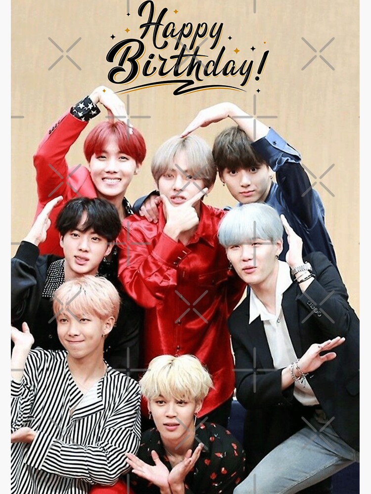 Pegatina «'Feliz cumpleaños' BTS Tarjetas de felicitación» de Niyuha ...