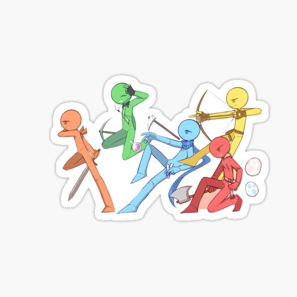 Alan Becker five stick figures animation characters sticker set Sticker  for Sale by BoldPencil