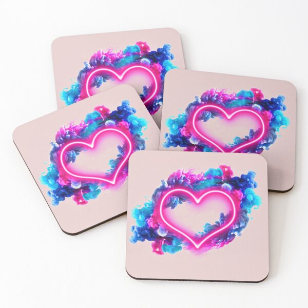 Item preview, The neon heart in the colored clouds. designed and sold by Karine Dupras.