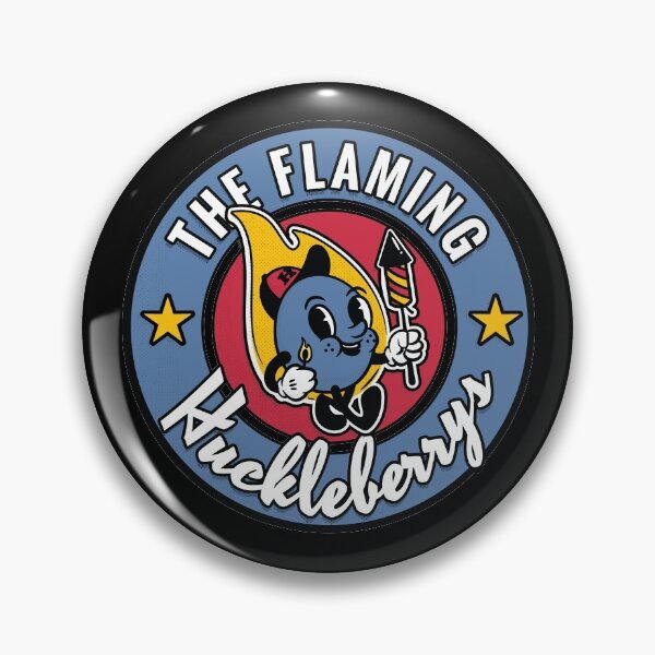 Item preview, The Flaming Huckleberrys Badge designed and sold by InkBoneDesignCo.