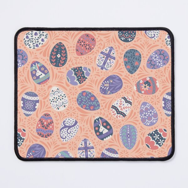 Item preview, Floral Easter Eggs in Coral + Purple designed and sold by latheandquill.