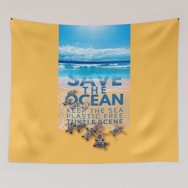 Item preview, Save the Ocean Keep the Sea Plastic Free Turtle Scene designed and sold by LeoGallery.