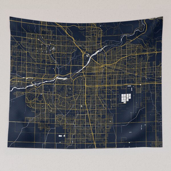 Item preview, Bakersfield City Map of California, USA - Gold Art Deco designed and sold by deMAP.