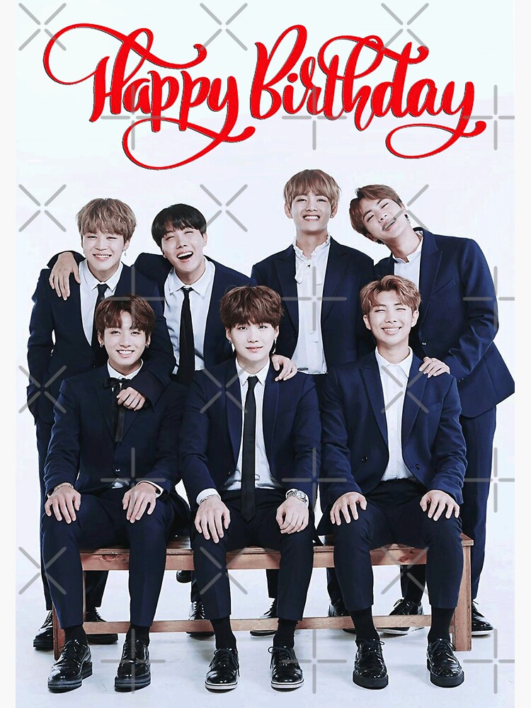 Pegatina «'Feliz cumpleaños' BTS Tarjetas de felicitación» de Niyuha ...