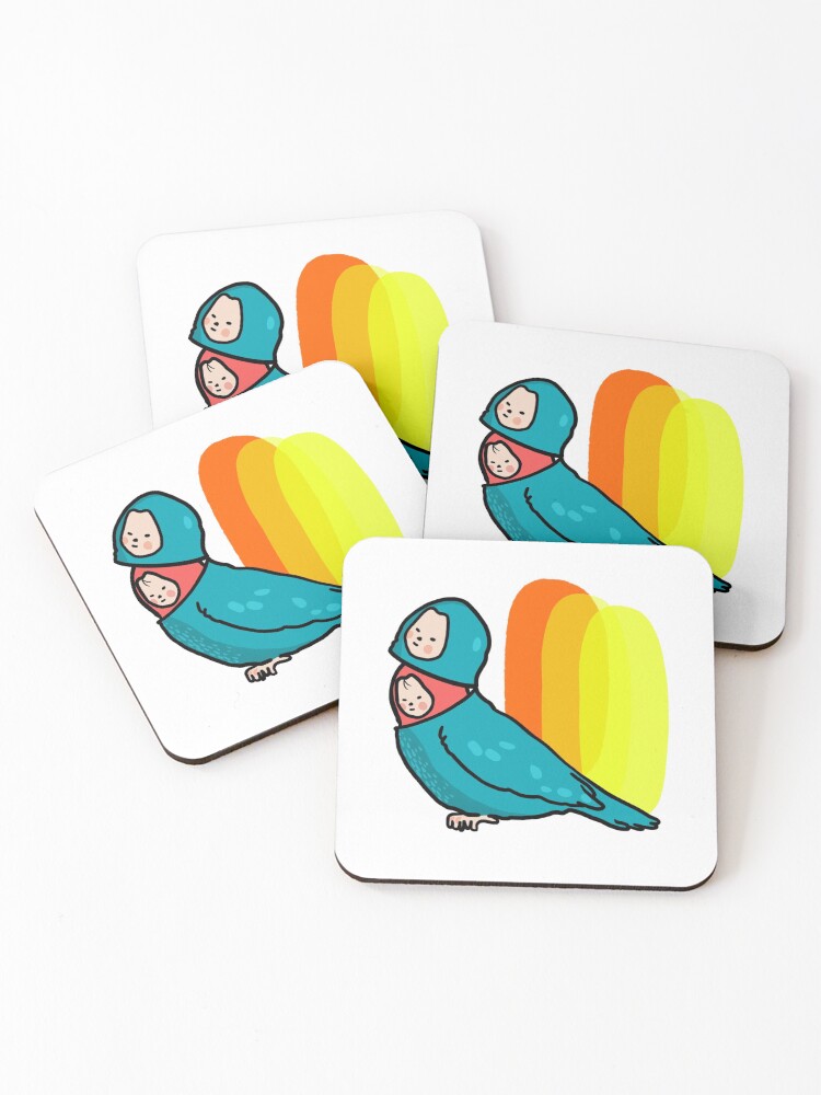 Thumbnail 1 of 5, Coasters (Set of 4), Nesting Birds designed and sold by BohoJu.