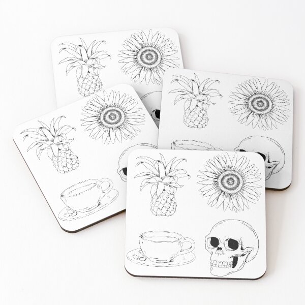 Item preview, Pineapple, Sunflower, Cup Of Coffee, Skull designed and sold by SidhuKeet1.