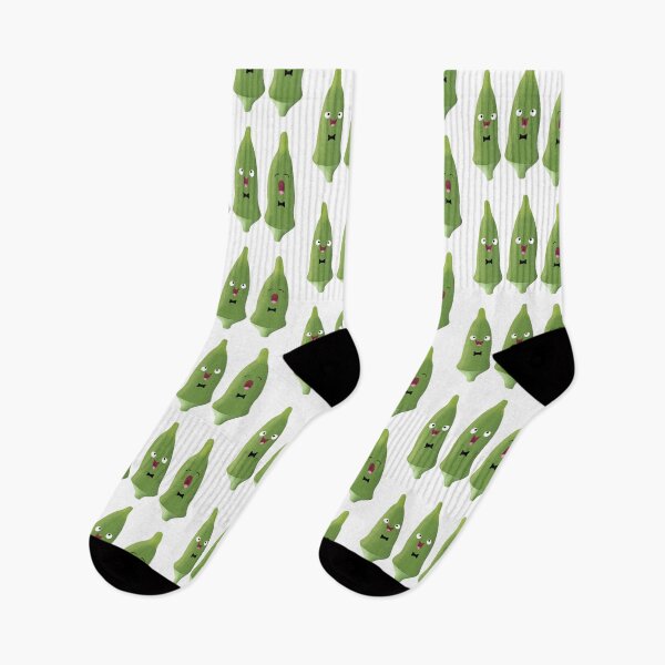 Item preview, Cute singing okra vegetable cartoon designed and sold by FrogFactory.