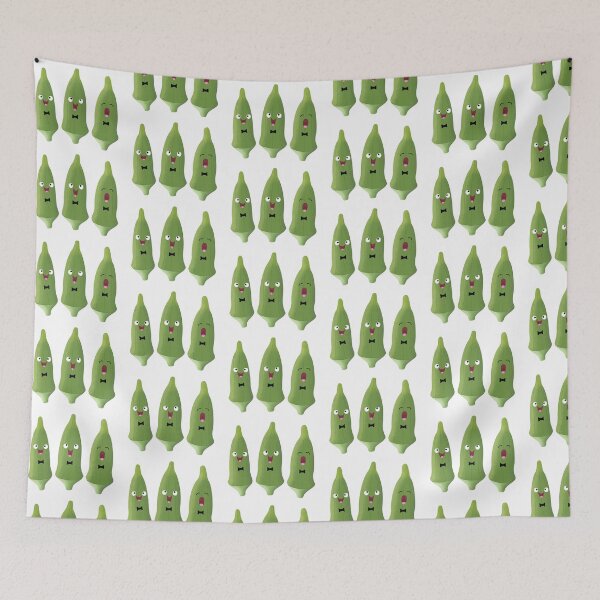 Item preview, Cute singing okra vegetable cartoon designed and sold by FrogFactory.