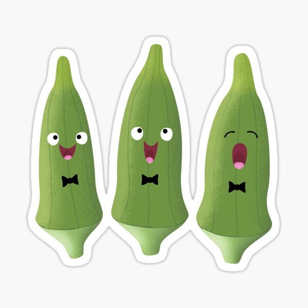 Cute singing okra vegetable cartoon Cute singing okra vegetable cartoon