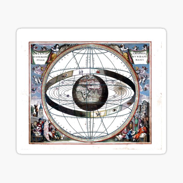 Vintage Astronomical Ptolemaic System Cosmology Sticker