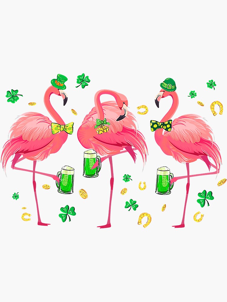 Leprechaun Flamingo Drinking Beer Lover St Patricks Day Sticker for Sale by  AaronWeedo
