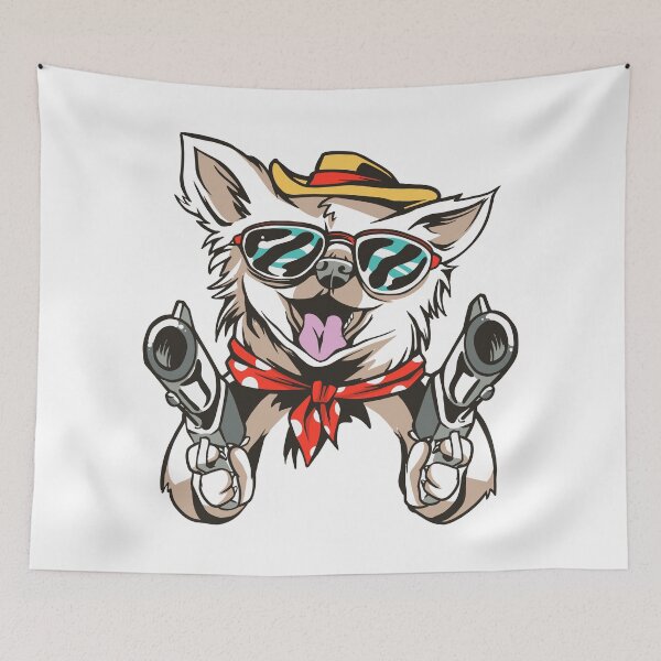 Item preview, Funny Chihuahua Dog Wielding Guns designed and sold by GreenMall.