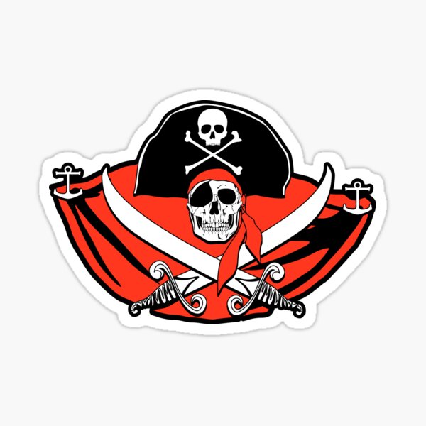 Pirate Sticker Skull and Bones Stickers - 3 Pack - Set of 2.5, 3 and 4 inch Laptop Stickers - for Laptop, Phone, Water Bottle (3 Pack) S214407