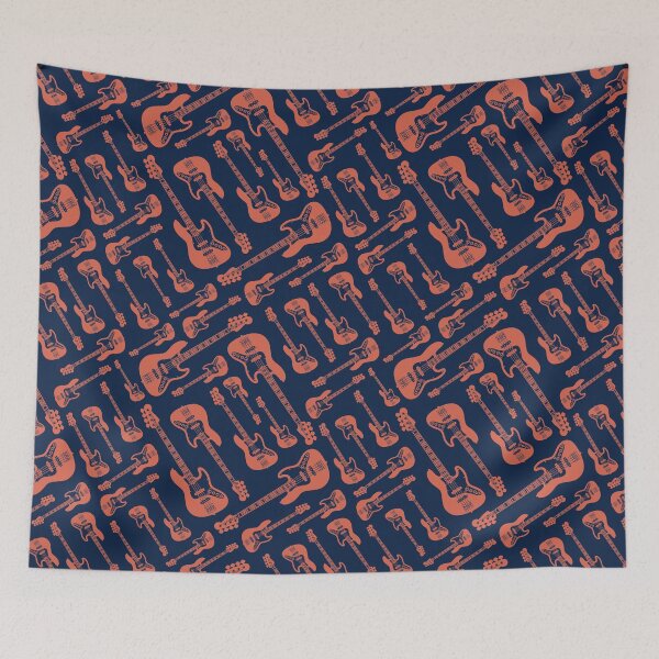 Item preview, Bass Guitar Seamless Pattern Brown designed and sold by nightsworthy.