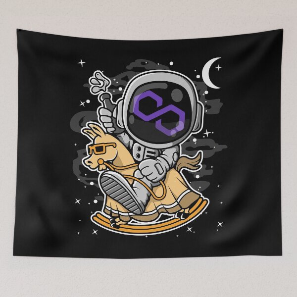 Item preview, Astronaut Horse Polygon Matic Coin To The Moon Crypto Token Cryptocurrency Blockchain Wallet HODL designed and sold by AdamRoberts90.