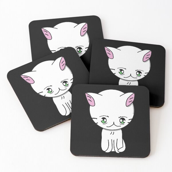 Item preview, Cute White Cat with pink ears designed and sold by CeitidhArt.