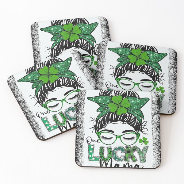 Item preview, One Lucky Mama Messy Bun Bleached Shirt St Patricks Day designed and sold by AaronWeedo.