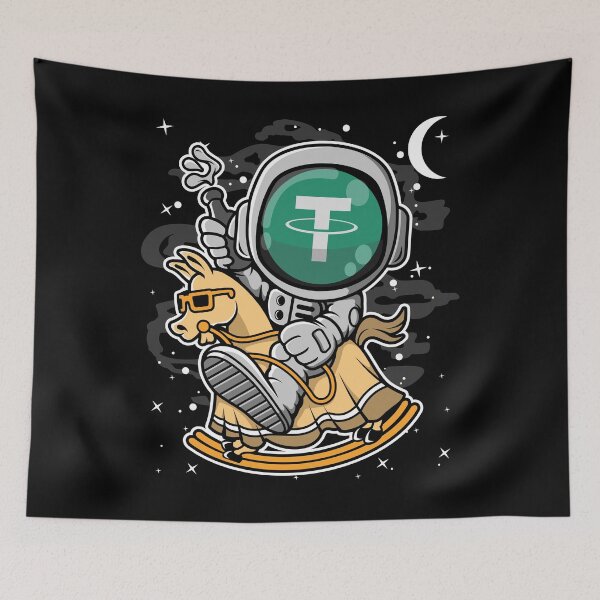 Item preview, Astronaut Horse Tether USDT Coin To The Moon Crypto Token Cryptocurrency Blockchain Wallet HODL designed and sold by AdamRoberts90.