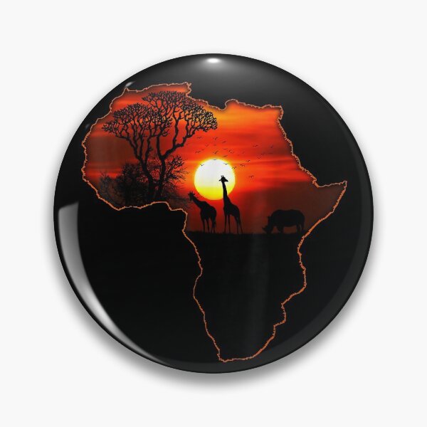 Item preview, Africa Map Beautiful African Kissing Scene With Baobab Tree And Animals designed and sold by MarieSmart77.