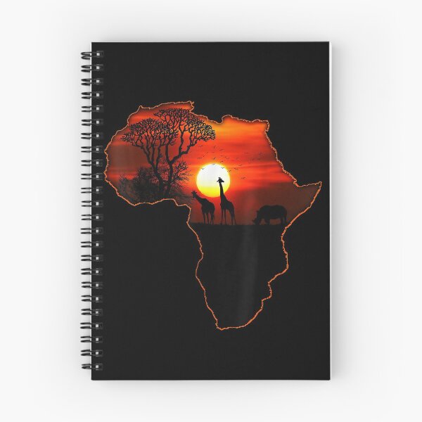 Item preview, Africa Map Beautiful African Kissing Scene With Baobab Tree And Animals designed and sold by MarieSmart77.