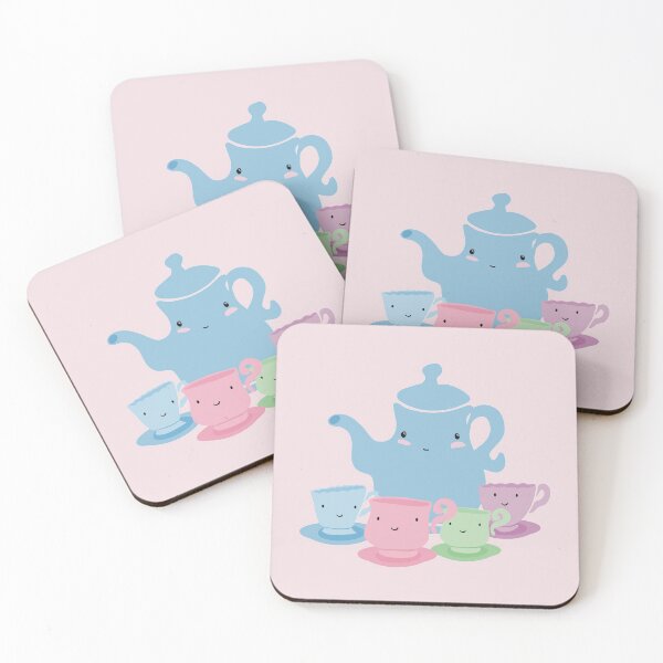 Item preview, Pastel Mother Teapot and Children Teacups Illustration designed and sold by SubtleSplit.