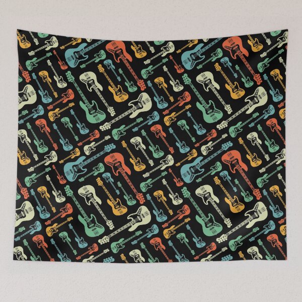 Item preview, Bass Guitar Seamless Retro Theme designed and sold by nightsworthy.