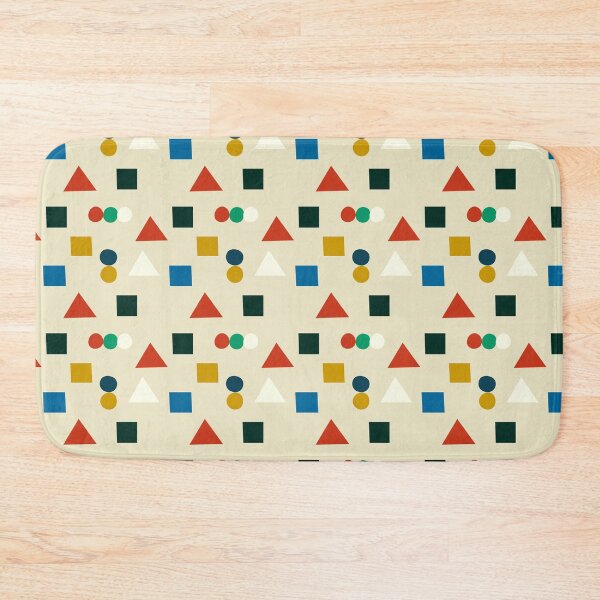 Item preview, Cute vector colorful abstract pattern design in minimalistic style.Multicolor geometric shapes - circles, squares, triangles on grey background. designed and sold by BychkovaEvgenia.