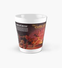 Taza cónica Cultos del terror - frente y contraportada