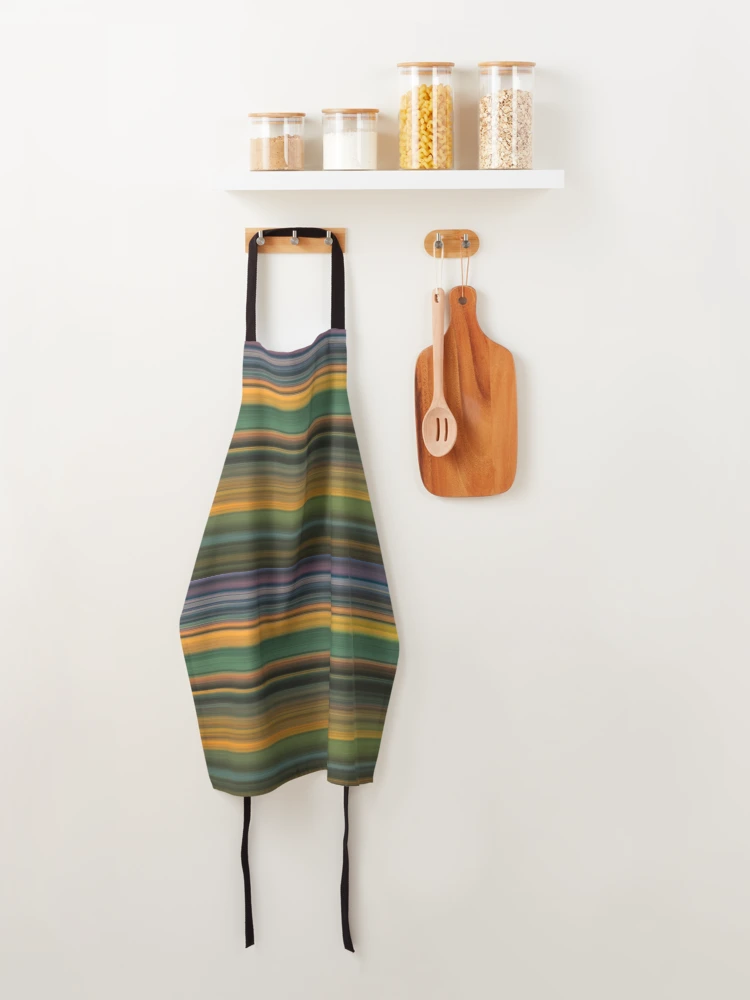 Thumbnail 4 of 6, Apron, Multicolored Linear Abstract Pattern designed and sold by DFLC Prints.
