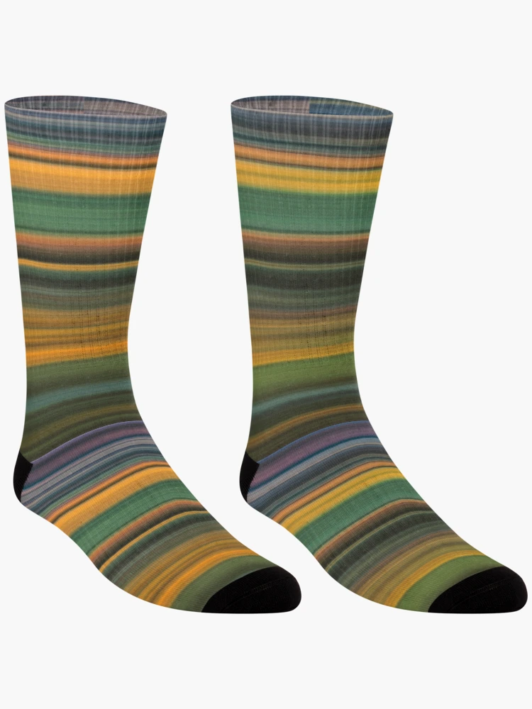 Thumbnail 3 of 5, Socks, Multicolored Linear Abstract Pattern designed and sold by DFLC Prints.
