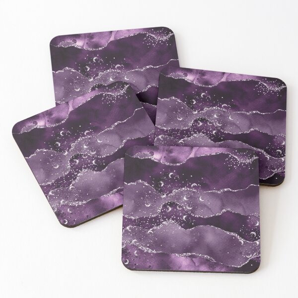 Artikelvorschau, Aquarell Lila Achat, Achat mit Glitzer entworfen und verkauft von MagicalTexture.
