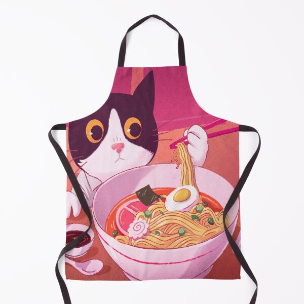 Artikelvorschau, Entzückende Katze, die japanische Ramen isst, süß, hungrig, Illustration, Kunst, Lofi, Knödel, Sushi entworfen und verkauft von RashidaHanaart.